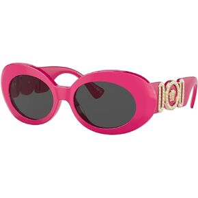 Versace VE 4426BU 536787 Fuchsia Plastic Oval Sunglasses Grey Lens