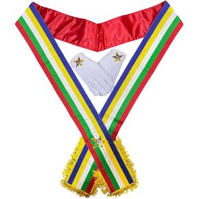OES Sash-Masonic Order of Eastern Star Sash - Five Colors with Free Cotton Gloves