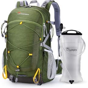 MOUNTAINTOP 40L Hiking Backpack with 3L Hydration Bladder for Men & Women Camping Climbing,Army Green