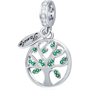 EMOSTAR Sterling Silver Family Charm House Charm Heart Shape Love Charm Family Hand Charm for Bracelets