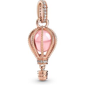 Pandora Sparkling Pink Hot Air Balloon Dangle Charm - Compatible ME & Moments Jewelry - Stunning Gift for Her - 14k Rose Gold with Cubic Zirconia - With Gift Box