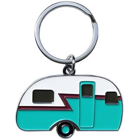 tenghong2021 Camper Keychain Happy RV Keyring Set Camping Gifts for Men Women Teenager Travel Trailers Vacation