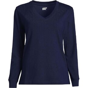 Lands' End Women's Long Sleeve Super T Vneck