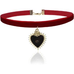Gothic Style Eye Heart Pendant Velvet Choker Necklace for Woman Girls