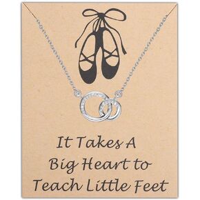Dance Teacher Circle Necklace With Card Dance Teacher Thank You Gift Dance Instructors Gift for Girls Women