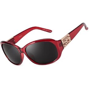 LVIOE نظارات شمسية مستقطبة للنساء نظارات شمسية بيضاوية عصرية ملفوفة حماية من الأشعة فوق البنفسجية 400 مثالية للاستخدام في الهواء الطلق LS5812 in Kuwait