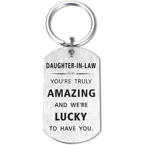 TGCNQ Gifts for Daughter in Law, Daughter-in-Law Engraved Keychain, Daughter -in-Law Gifts from Mother-in-Law, Daughter in Law Birthday Christmas Gift Ideas in Kuwait