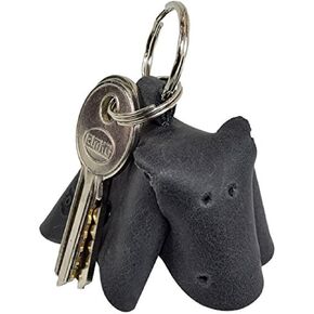 Hide & Drink, Critter Keychain Hippo Fob Charm Rustic Leather Animal Key Holder Charm Pendant Handmade