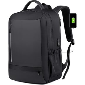 15.6 Inch Expandable Laptop Backpack,Business Travel Laptop Backpack for Men Women with USB Charging Port,Water Resistant Anti-Theft Casual Daypack for Travel/Work