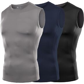 DRSKIN 4, 3, 2 Pack Men's Compression Shirts Sleeveless Tank Top Athletic Sports Workout Running Base Layer Active