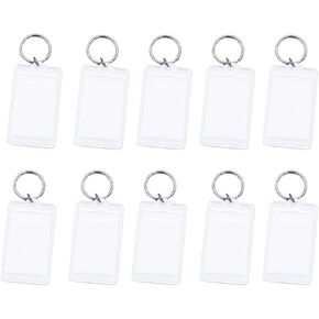 VASANA 10PCS Acrylic Photo Keychains Blank Picture Frame Keychain Personalized Keychain Snap in Insert KeyChain