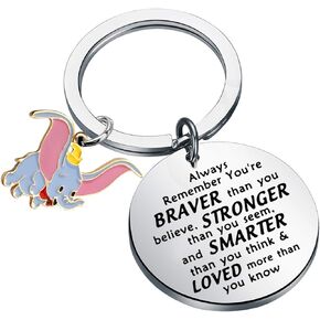 SEIRAA Elephant Gift Movie Fans Inspiration Key Ring for Daughter Son BBF Always Remember You’re Braver