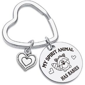 Raccoon Keychain Spirit Animal Jewelry Raccoon Inspired Gift Sister Gift Mommy Keychain
