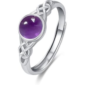 YEESIA خاتم سلتيك S925 فضة سليكات الألمنيوم/الفيروز/الجمشت خاتم قابل للتعديل خواتم هدايا عيد الحب للنساء الفتيات in Kuwait