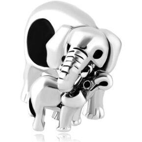 Elephant Mom and Kids Charms for Bracelets Mothers Day Gifts Animal Bead Compatible with Pandora Bracelets for Women