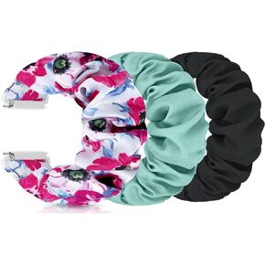 Scrunchies Watch Bands Compatible with 16mm 18mm 19mm 20mm 22mm Watch Bands Quick Release Replacement Wristband, Stretchy Straps Fabric Bands for Men Women