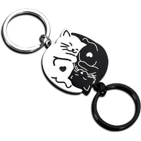 Couple Gift Cat Keychain Cute Valentine's Day Gift for Girlfriend Boyfriend Anniversary Christmas Gift for Best Friend Husband Wife Fiancée Cat Matching Birthday Gift for Couples New Year
