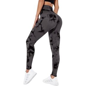 Litthing Gym Leggings for Women Tie Dye High Waisted Scrunch Butt Lifting Leggings Workout Elastic Fitness Sports Leggings