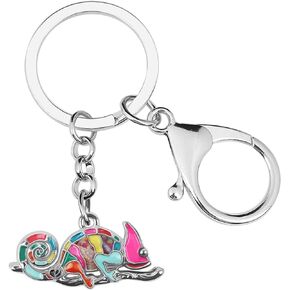 Enamel Alloy Novelty Chameleon Keychain Lizard Charms Gifts for Women Girls Bag Wallet