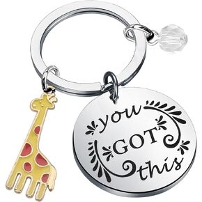 BNQL Giraffe Keychain Giraffe Gifts for Giraffe Lover Giraffe Charm Keychain You Got This