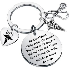 LQRI DPT Doctor Physical Therapy Gifts DPT Keychain Physical Therapist Graduation Gift Medical Caduceus DPT Therapy Gifts