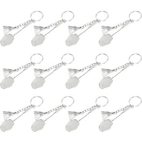 12pcs Keychain, Mini Sports Keyrings, Badminton Keychain, Charm Pendant Gift Key Chain Ring, Purse Bag Pendent Clothing Accessories