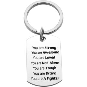 Inspirational Gift Thinking of you Keychain Support Gift for Cancer Patient Uplifting Gift for Friend Family