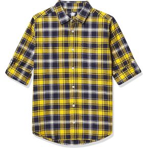 The Children's Place Boys' Long Roll Up Sleeves Plaid Oxford Button Down Shirt