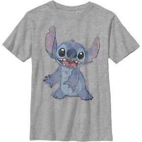 Disney Lilo Sketchy Stitch Boy's Heather Crew Tee