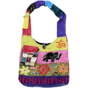 Bohemian Hippie Crossbody Shoulder Bag Sling Slouch Hobo Cotton Handmade Variety Patterns