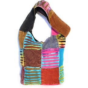 Original Collections Bohemian Crossbody Shoulder Razor Cut Purse Sling Shoulder Hippie Handbag Large