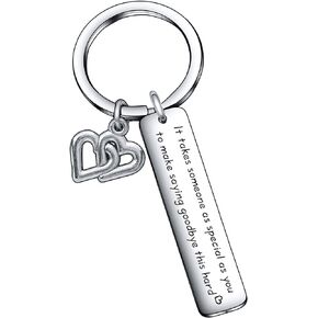 De&ai Goodbye Farewell Gift Coworker Moving Away Gift Retirement Jewelry Long Distance Friendship Keychain Best Friend Gift Coworker Leaving Keychain (Farewell Keyring)
