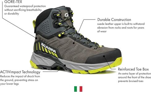 حذاء SCARPA الرجالي Rush Trk GTX المقاوم للماء Gore-Tex للمشي لمسافات طويلة وحقائب الظهر in Saudi Arabia
