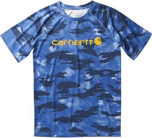 Carhartt Boys' Big Force Short Sleeve T-Shirt, Blue Blind Fatigue Camo, X-Large (18/20) in Saudi Arabia