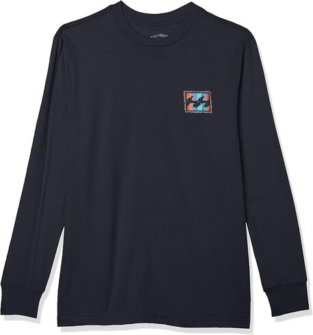 تي شيرت بأكمام طويلة للأولاد من Billabong، مقاس X-Large باللون الأزرق الداكن Crayon Wave in Kuwait