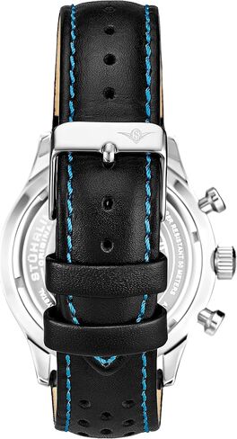 Stuhrling Original Men's Leather Chronograph Watch - Stainless Steel Case - Analog Dial with Date in Saudi Arabia
