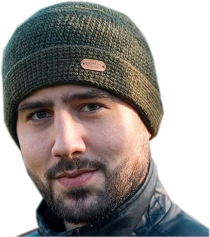 Crochet Turn-Up Beanie Cap for Men in Saudi Arabia