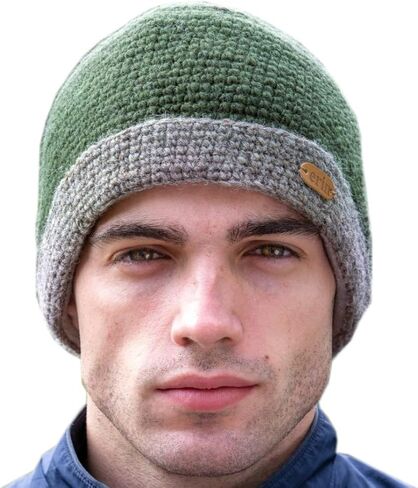 Crochet Turn-Up Beanie Cap for Men in Saudi Arabia