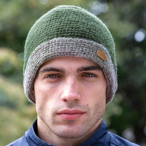 Crochet Turn-Up Beanie Cap for Men in Saudi Arabia