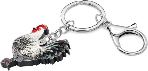 Acrylic Cute Chicken Hen Rooster Keychain for Women Key Rings Gifts for Car Purse Bags Keys Pet Lovers Accessories in Kuwait