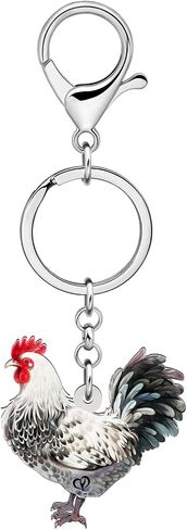 Acrylic Cute Chicken Hen Rooster Keychain for Women Key Rings Gifts for Car Purse Bags Keys Pet Lovers Accessories in Kuwait