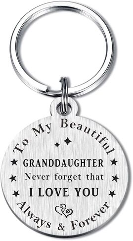 Granddauhter Gifts, Inspirational Granddauhter Keychian, Silver, M in Kuwait