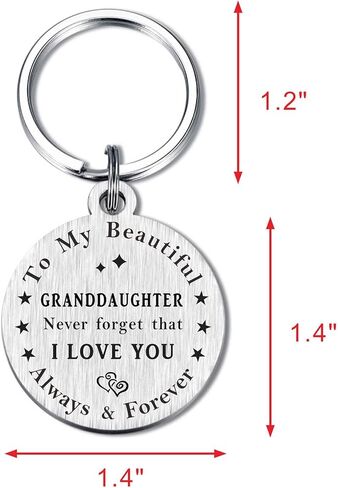 Granddauhter Gifts, Inspirational Granddauhter Keychian, Silver, M in Kuwait