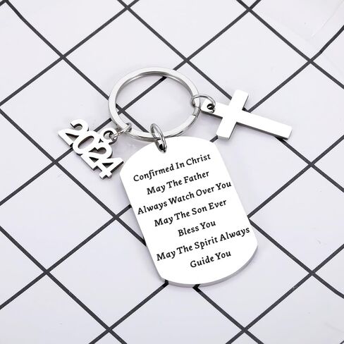 2024 First Communion Gifts Keychain for Teenage Girls Boys Religious Christian Gifts for Women Men Girls Boys Him Christmas Gifts for Women Men Baptism Graduation Birthday Gifts for Teenage Her Him in Saudi Arabia
