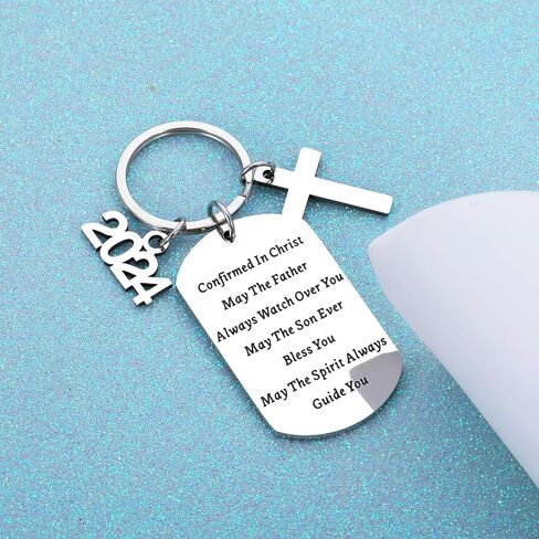 2024 First Communion Gifts Keychain for Teenage Girls Boys Religious Christian Gifts for Women Men Girls Boys Him Christmas Gifts for Women Men Baptism Graduation Birthday Gifts for Teenage Her Him in Saudi Arabia