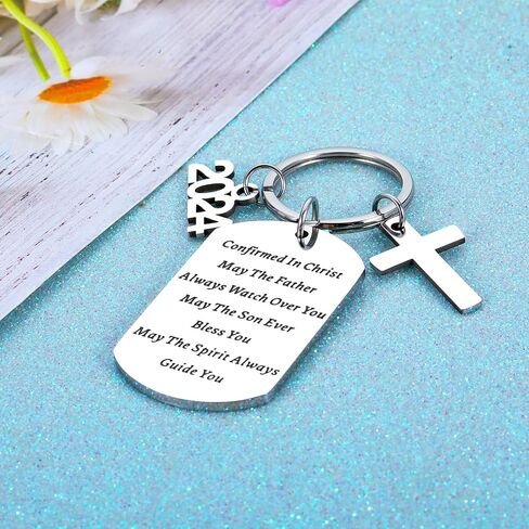 2024 First Communion Gifts Keychain for Teenage Girls Boys Religious Christian Gifts for Women Men Girls Boys Him Christmas Gifts for Women Men Baptism Graduation Birthday Gifts for Teenage Her Him in Saudi Arabia