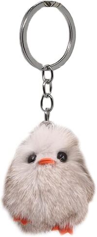 سلسلة مفاتيح بوم من فرو المنك الأصلي - حلية محفظة حقيبة الدجاج - إكسسوار جيب Chicklet الفاخر in Kuwait