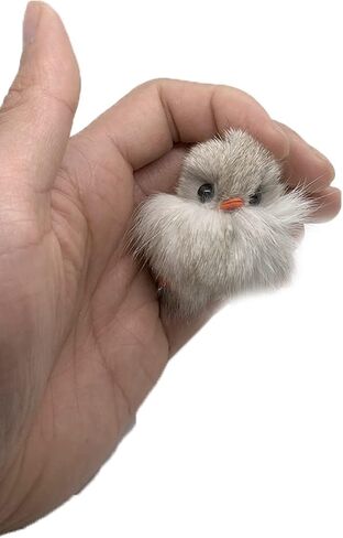 سلسلة مفاتيح بوم من فرو المنك الأصلي - حلية محفظة حقيبة الدجاج - إكسسوار جيب Chicklet الفاخر in Kuwait