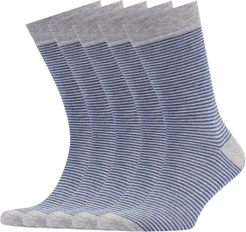 VRD SOCKS Mens Dress Socks, Bamboo Socks for Men, 5-Pack - Shoe Size 8-13, Pacific Grey - Striped in Saudi Arabia