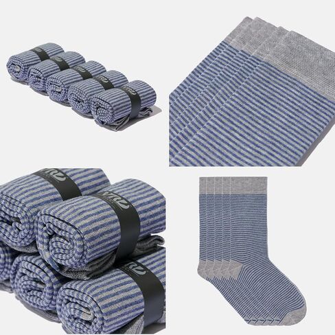 VRD SOCKS Mens Dress Socks, Bamboo Socks for Men, 5-Pack - Shoe Size 8-13, Pacific Grey - Striped in Saudi Arabia